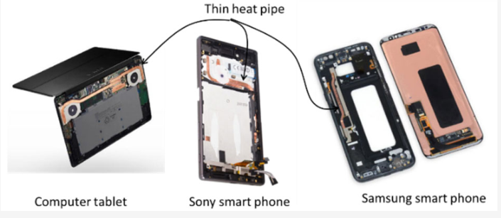 在輕薄平板電腦與手機(jī)中使用薄熱管的部分案例